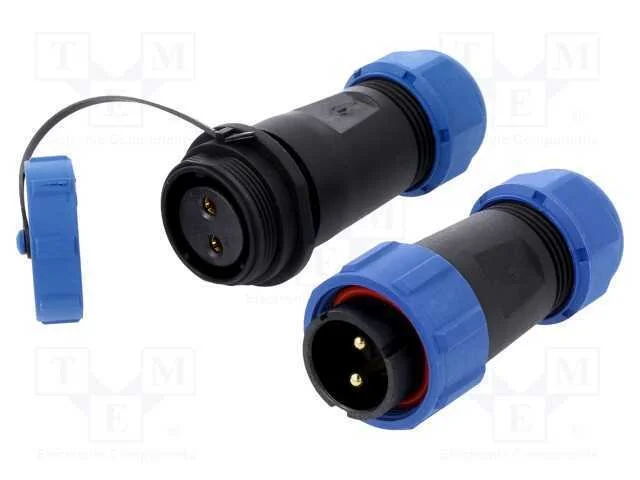 Conector: Redondos, Macho + F&ecirc;mea, Pin: 2, 3a, Ip67, 500v, com Cabo