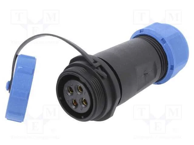 Conector: redondos, macho + f&ecirc;mea, PIN: 4, 3A, IP.