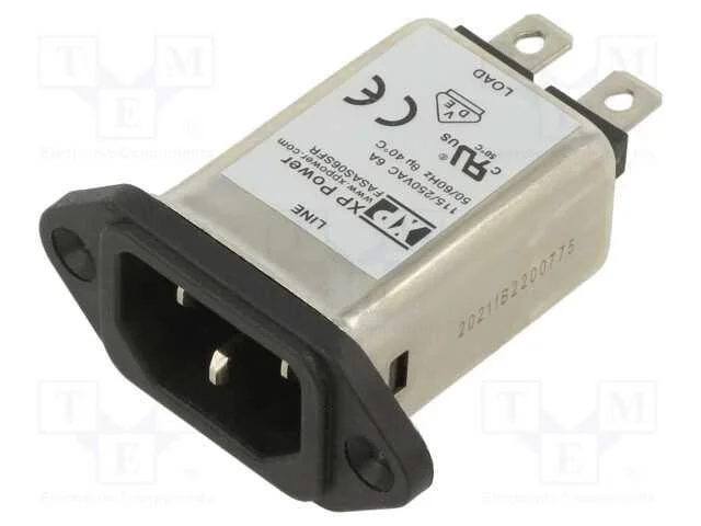 Conector: de alimenta&ccedil;&atilde;o, tomada, macho, 6A, 250V.