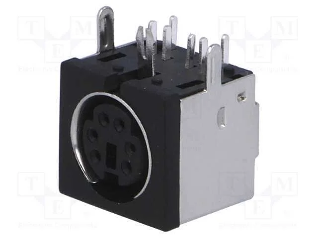 Tomada, DIN mini, f&ecirc;mea, PIN: 6, THT, angulares 90