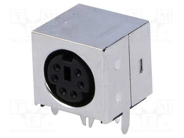 Tomada, DIN mini, f&ecirc;mea, PIN: 6, THT, angulares 90
