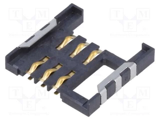 Conector: para cart&otilde;es, SIM, sem ejetor, SMT, gol.