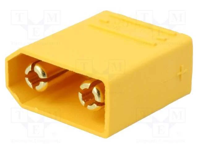 Tomada, de Alimenta&ccedil;&atilde;o Dc, Xt90, Macho, Pin: 2, para Pcb, Tht, 40a