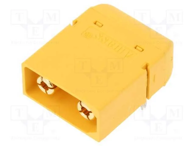 Tomada, de Alimenta&ccedil;&atilde;o Dc, Xt90, Macho, Pin: 2, para Pcb, Tht, 40a