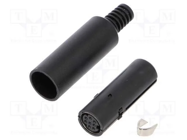 Ficha, DIN mini, f&ecirc;mea, PIN: 8, com o anel protet.