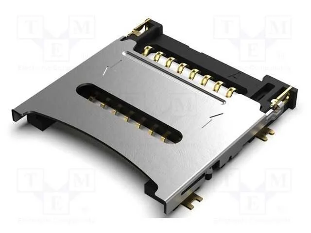 Conector: para Cart&otilde;es, Microsd, com Tampa Articulada, Smt, Pin: 8