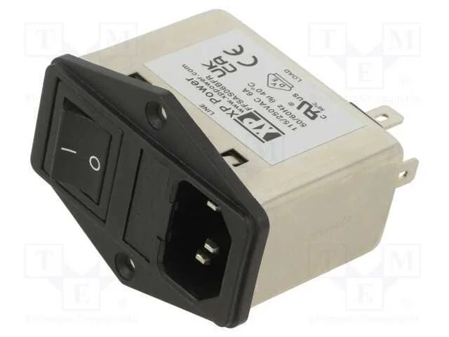 Conector: de alimenta&ccedil;&atilde;o, tomada, macho, 6A, 250V.