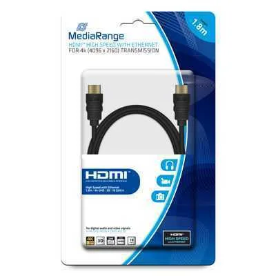 Mediarange Hdmi Highspeed Ethernet Anschlussk. 18gibt/S 1,8m