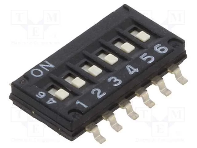 Interruptor: DIP-SWITCH, Quantidade de sec&ccedil;&otilde;es: 6.
