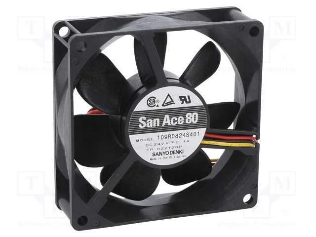 Ventilador: Dc, Transversal, 24vdc, 80x80x25mm, 72m3/H, 34dba