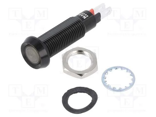 Luz indicadora: LED, c&ocirc;ncavo, verde, 24&divide;28VDC, 8,.