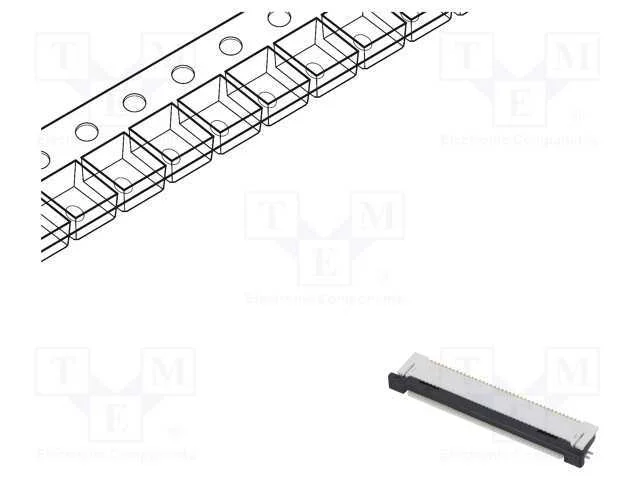 Conector: Ffc/Fpc, Horizontais, Pin: 40, Contactos Inferiores,Zif
