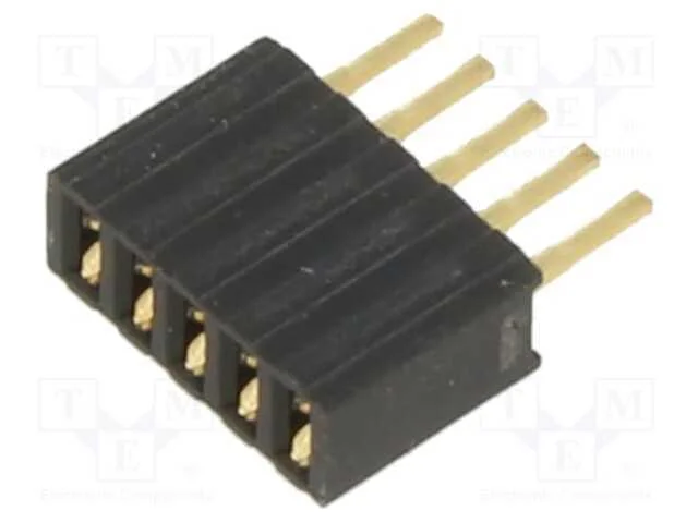 5 Pos. Female SIL Vertical Throughboard Conn.