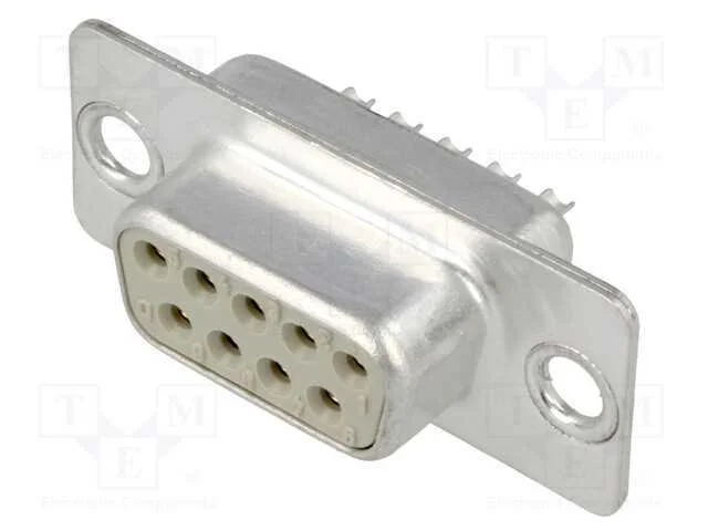 D-Sub, PIN: 9, ficha, f&ecirc;mea, solda, Vers&atilde;o: conta.