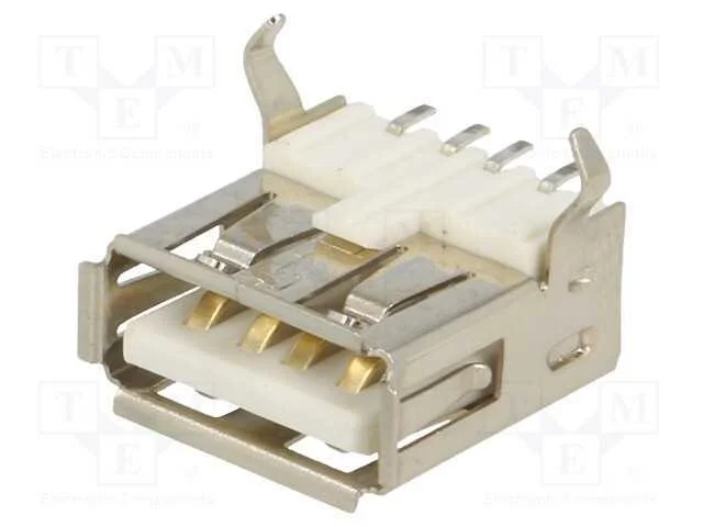 Tomada, USB A, para PCB, SMT, PIN: 4, horizontais.