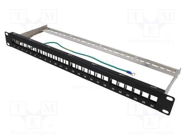 Patch Panel, Painel Patch, Keystone, Preta, N&uacute;mero de Portos: 24