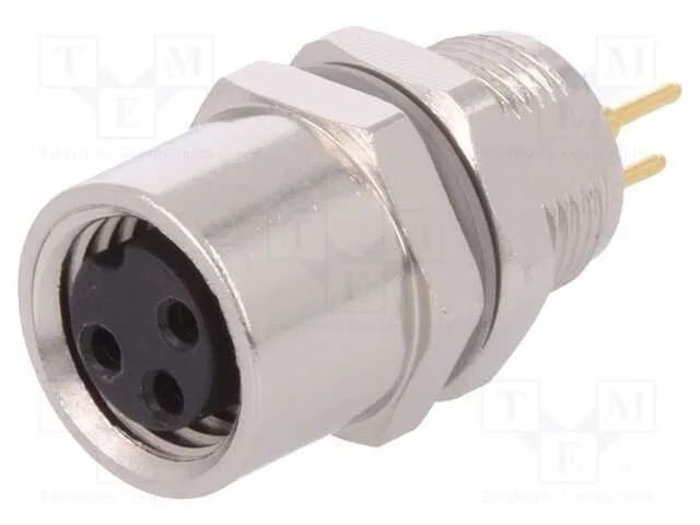 Conector: M8, f&ecirc;mea, PIN: 3, n&atilde;o blindados, tomad.