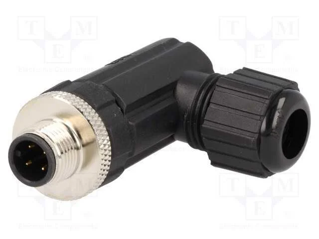 Ficha, M12, Pin: 4, Macho, C&oacute;digo A-Devicenet / Canopen, com Cabo