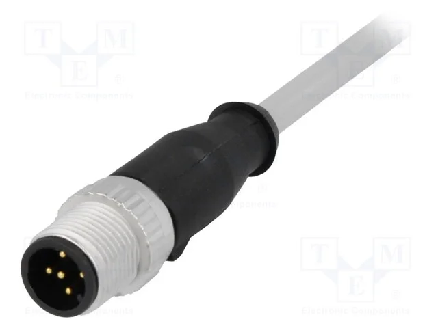 Ficha, M12, Pin: 5, Macho, C&oacute;digo A-Devicenet / Canopen, 1,5m, Fios