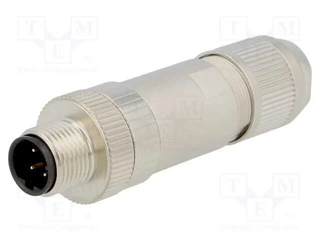 Ficha, M12, Pin: 4, Macho, C&oacute;digo D-Ethernet, com Cabo, Ip67