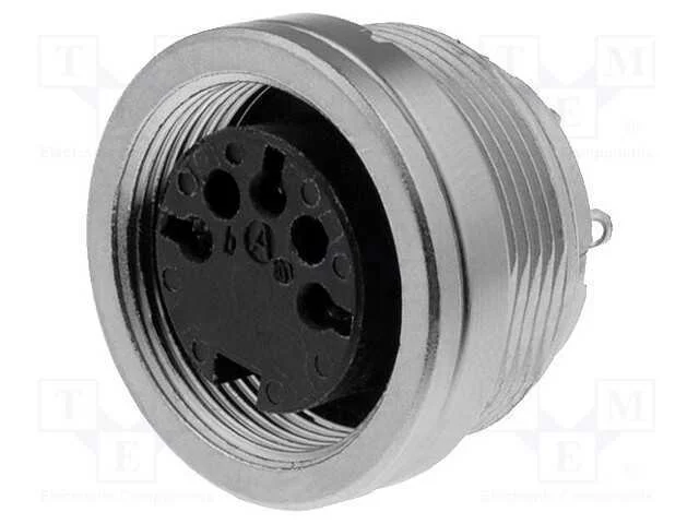Conector: M16, Tomada, F&ecirc;mea, Solda, para Painel,Porca de Tr&aacute;s