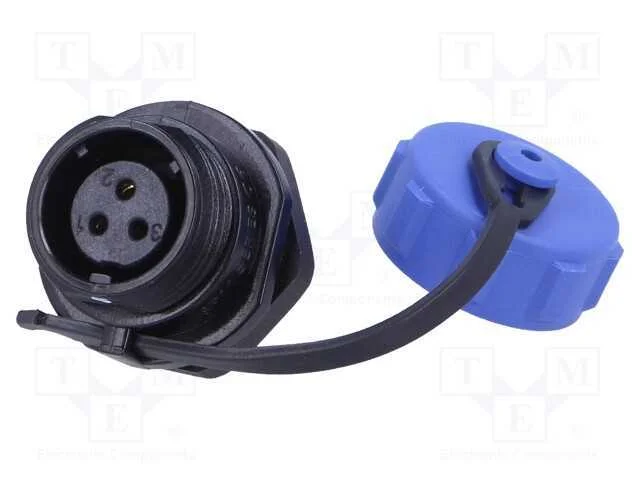 Tomada, SP11, f&ecirc;mea, PIN: 3, com a tapa protector.