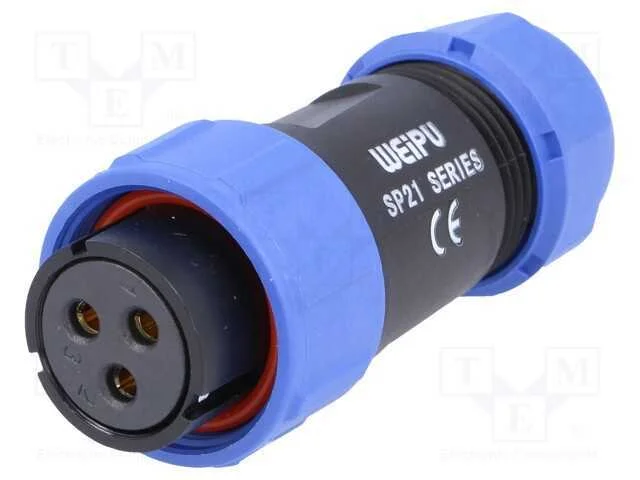 Ficha, SP21, f&ecirc;mea, PIN: 3, IP68, 7&divide;12mm, 30A, so.