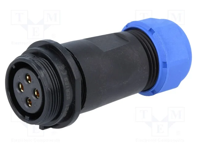 Ficha, Sp21, F&ecirc;mea, Pin: 4, Ip68, 7&divide;12mm, 30a, Solda, com Cabo, 500v