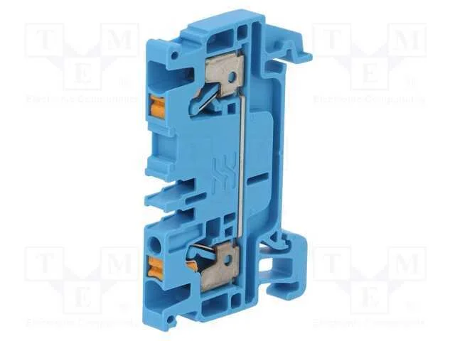 Conector: de Carril, 2,5mm2, Faixas: 1, Bra&ccedil;adeiras: 2, Azul, Wemid