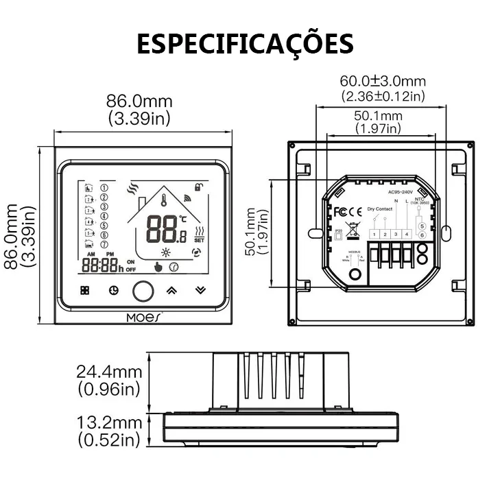 Termostato Controlador Zigbee P/ Caldeira Ou Bomba