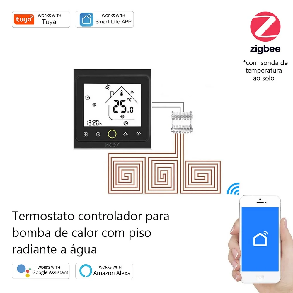 Termostato controlador ZigBee para bomba de calor