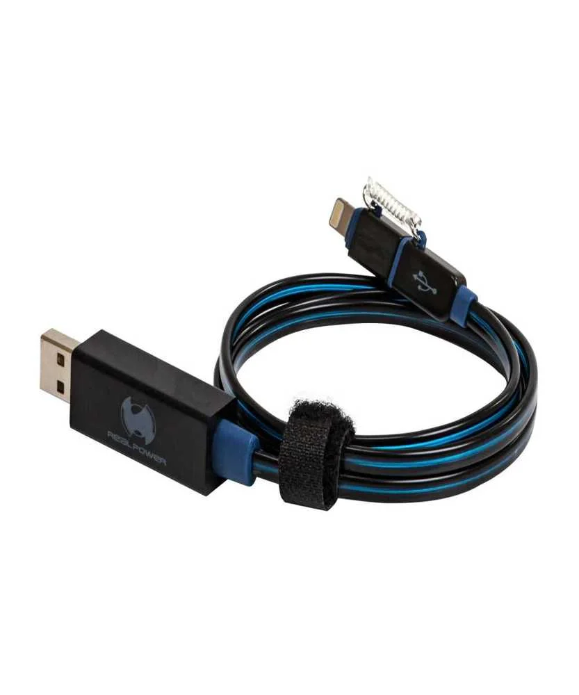 REALPOWER USB A/LIGHTNING 0.75M 0,75 M PRETO, AZUL