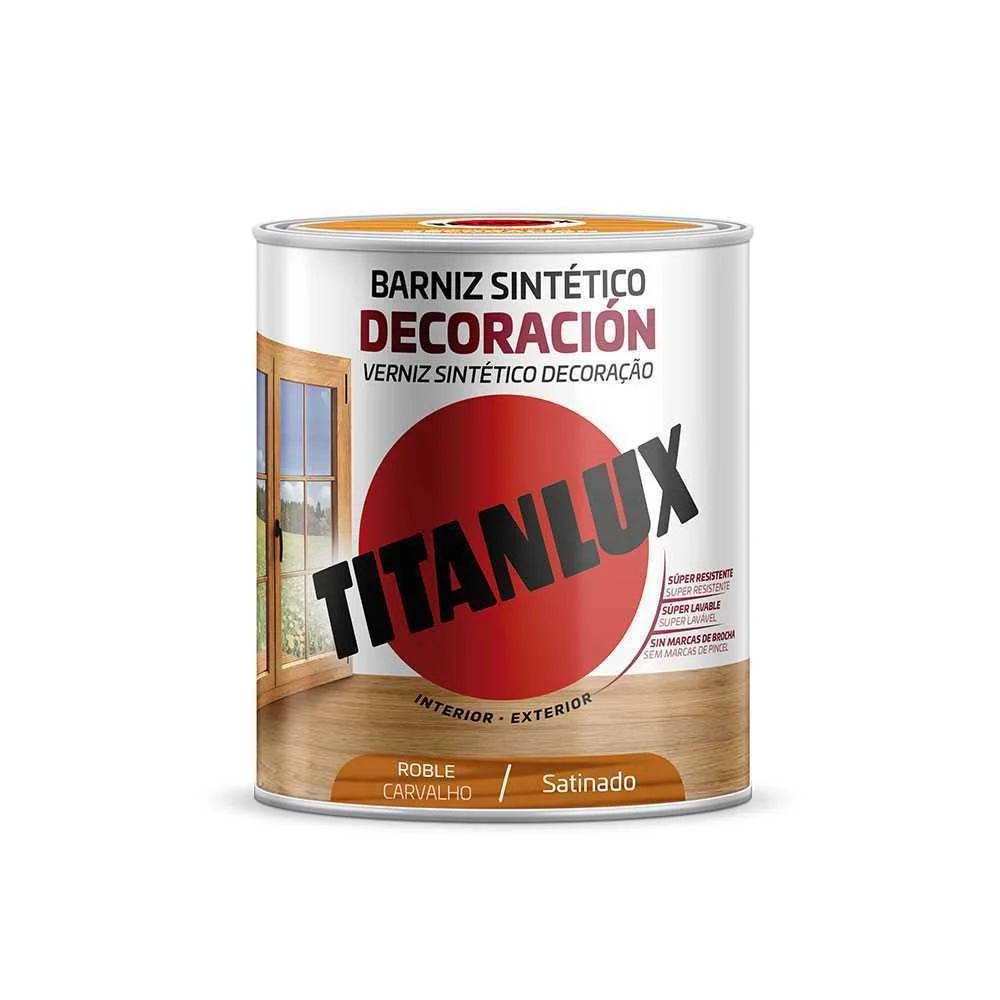 Verniz Sint&eacute;tico Decora&ccedil;&atilde;o Acetinado Roble 750ml .