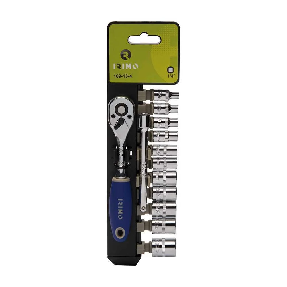 Conjunto de Chaves+Catraca+Extens&atilde;o 1/4" 13 Pe&ccedil;as.