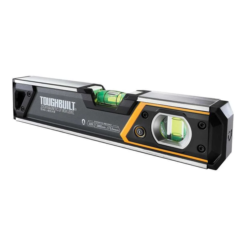 N&iacute;vel Magn&eacute;tico Bolha Tubular Iluminada de 23cm Tb-H2-L-M23-Lh-M Tough Built