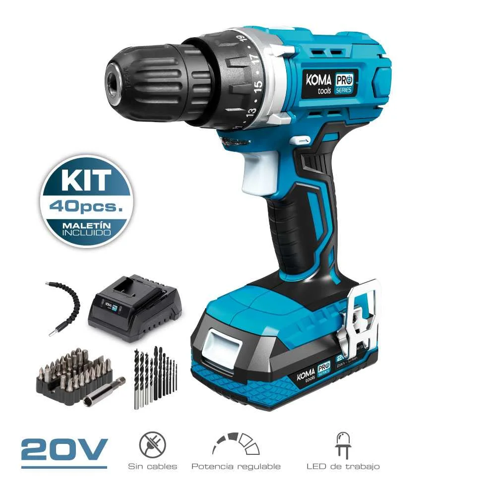 Kit Berbequim Aparafusador com 40 Acess&oacute;rios 20v .