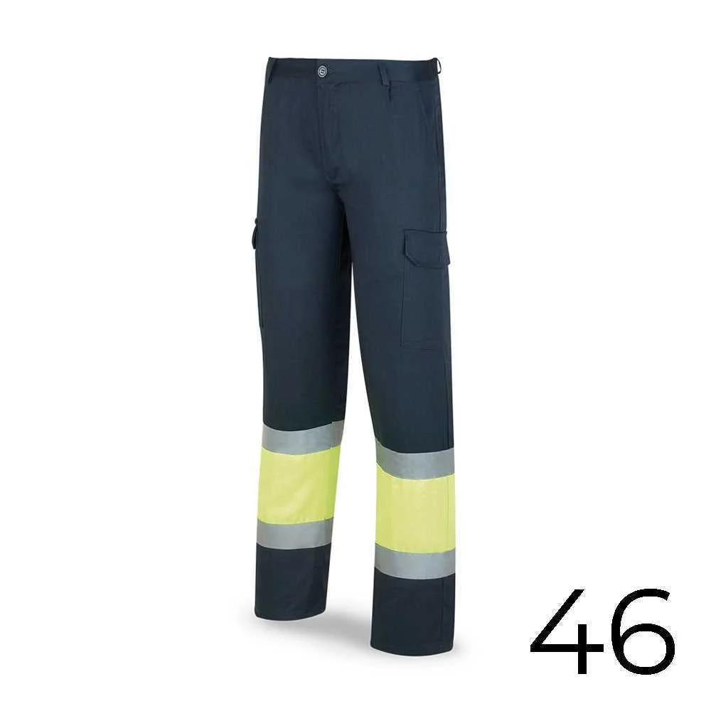 Cal&ccedil;as Poli&eacute;ster/Algodao Bicolor Alta Visibilidade Azul/Amarelo Tamanho 46 388pfxyfa/46 Marca