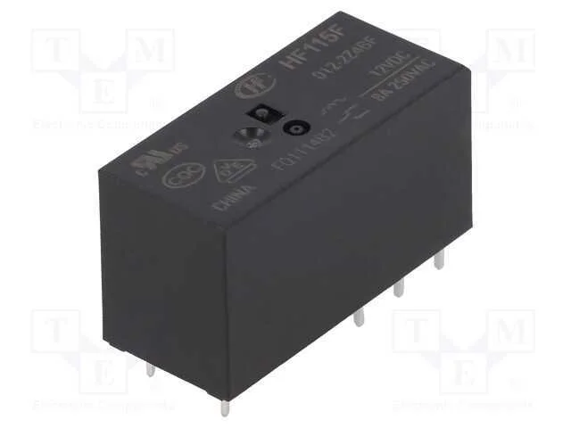 Rel&eacute;: Eletromagn&eacute;tico, Dpdt, Ubobina : 12vdc, 8a, 8a/250vac, Pcb