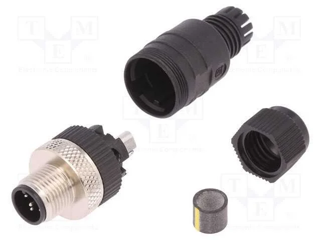 Ficha, M12, Pin: 5, Macho, C&oacute;digo A-Devicenet / Canopen, com Cabo