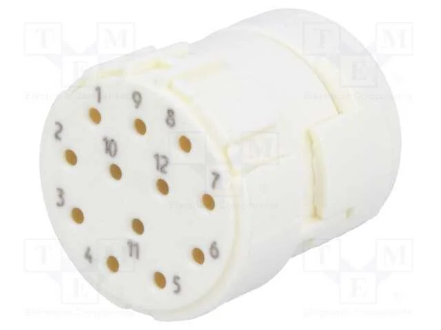 Conector: M23, inserto de contatos, PIN: 12, f&ecirc;me.