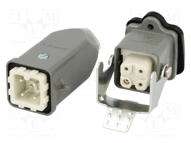 Conector: HDC, macho + f&ecirc;mea, S-A, PIN: 4, 3+PE, .