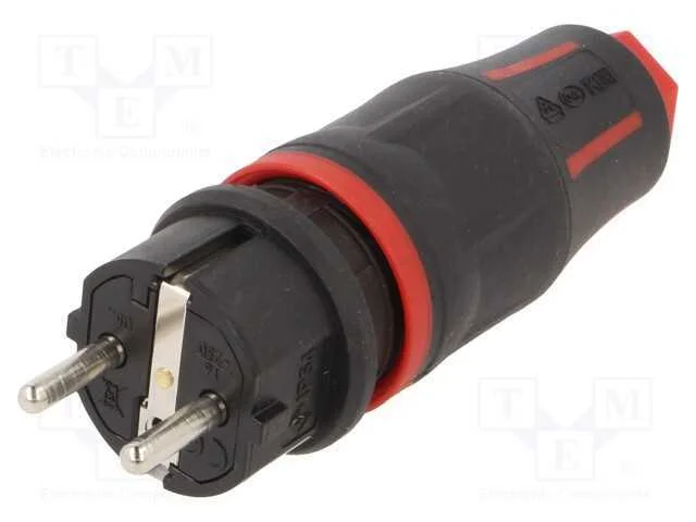 Conector: de Alimenta&ccedil;&atilde;o, Macho, Ficha, 2p+Pe, 250vac, 16a, Preta