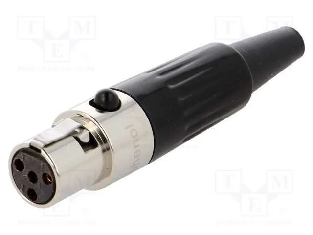 Ficha, Xlr Mini, F&ecirc;mea, Pin: 4, com Cabo, Solda, 5a, 0,5mm2, Simples