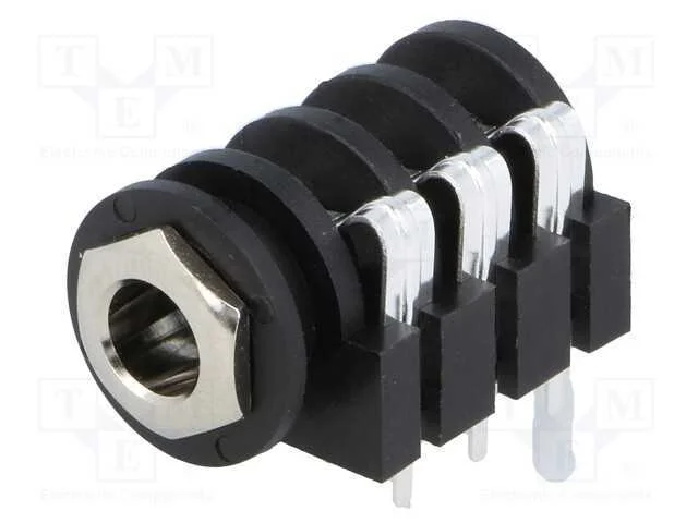 Tomada, Jack 6,3mm, f&ecirc;mea, stereo,com interruptor.