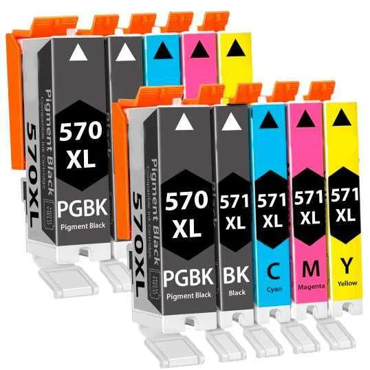 Conjunto 10 Tinteiros Canon PGI-570 / CLI-571 Com.