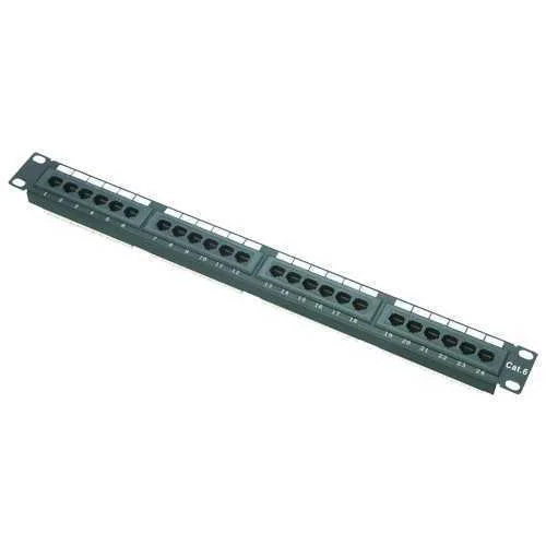 Patch Panel de 24 Portas Utp/Rj45 - Formato Rack - Admite Cabos At&eacute; Cat6 - Tamanho 1u para Facilitar