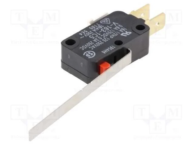 Microinterruptor Snap Action, com Alavanca, Spdt, 16a/250vac