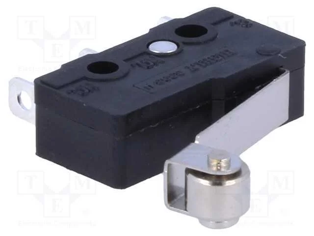 Microinterruptor Snap Action, com Alavanca (Com Rolo), Spdt