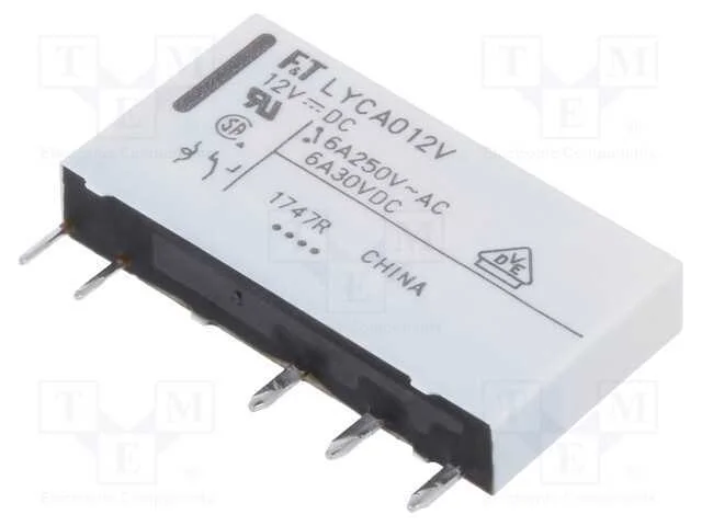 Rel&eacute;: Eletromagn&eacute;tico, Spdt, Ubobina : 12vdc, 6a, 6a/250vac, Pcb