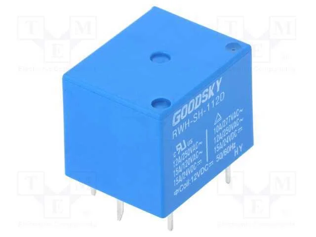 Rel&eacute;: Eletromagn&eacute;tico, Spdt, Ubobina : 12vdc, 15a, 12a/250vac, Pcb